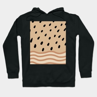 Warm Toned Dots Boho Abstract Shapes  Design Hoodie